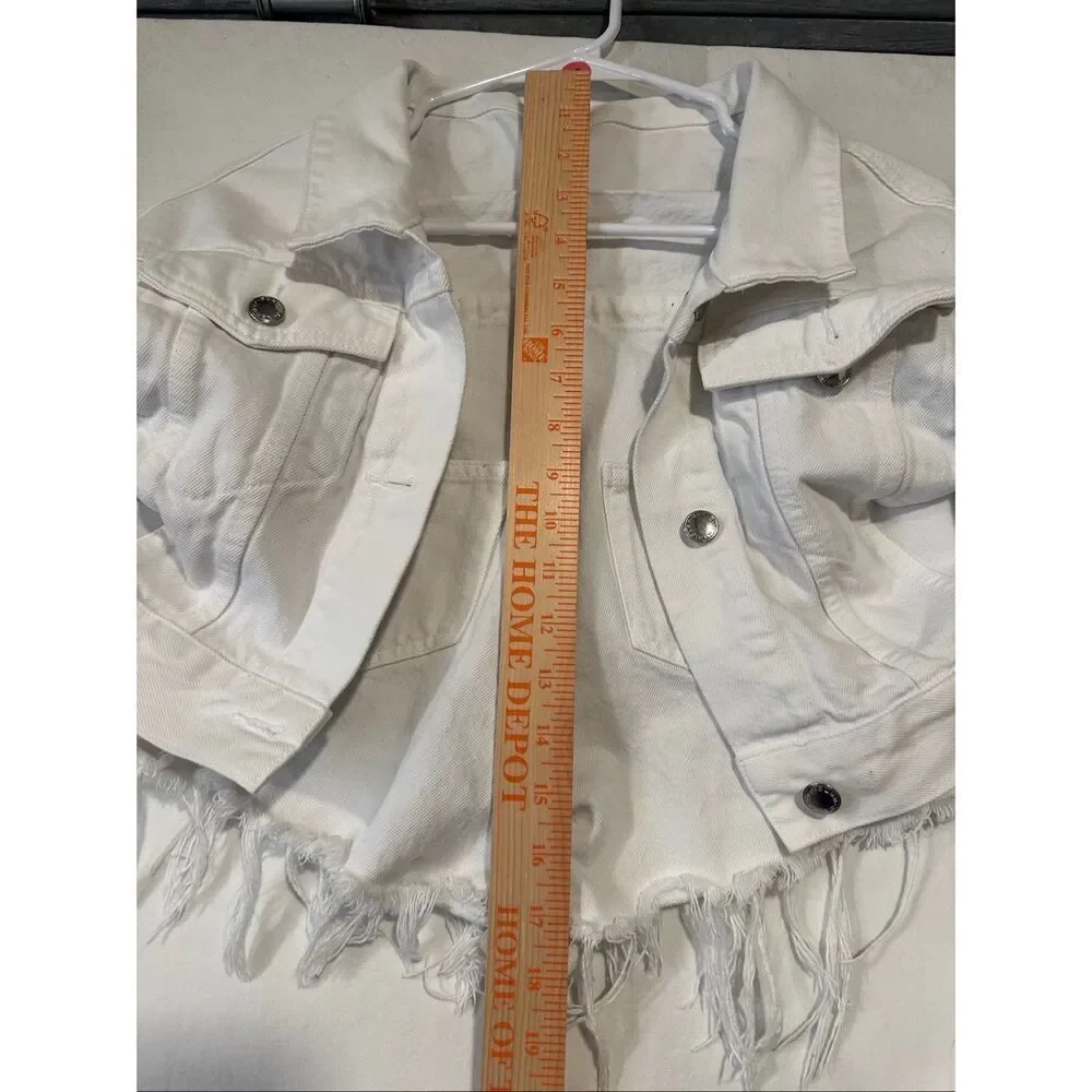 Alexander Wang Deconstructed Hybrid Denim Shorts Attached Jacket White Sz 25